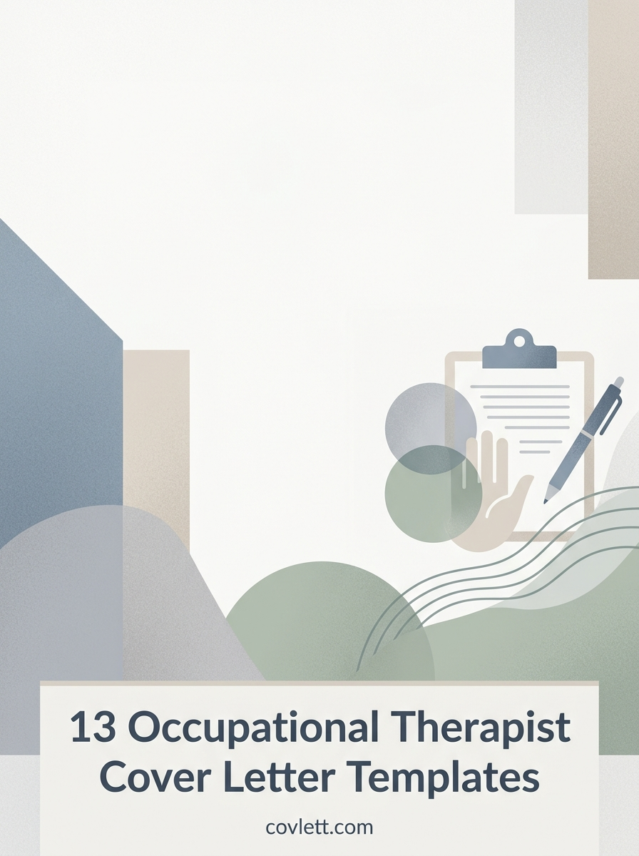 Professional Occupational Therapist Cover Letter Template for Healthcare Careers