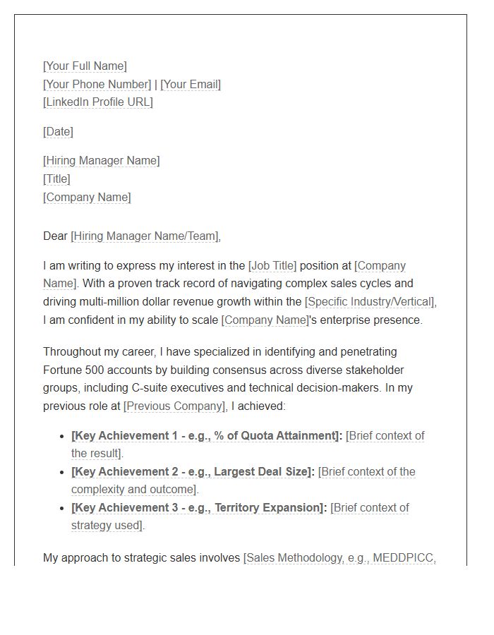 Strategic Enterprise Sales Cover Letter Template