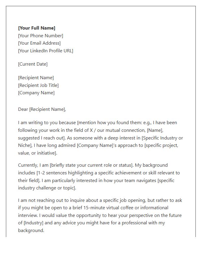 Strategic Networking Contact Cover Letter Template