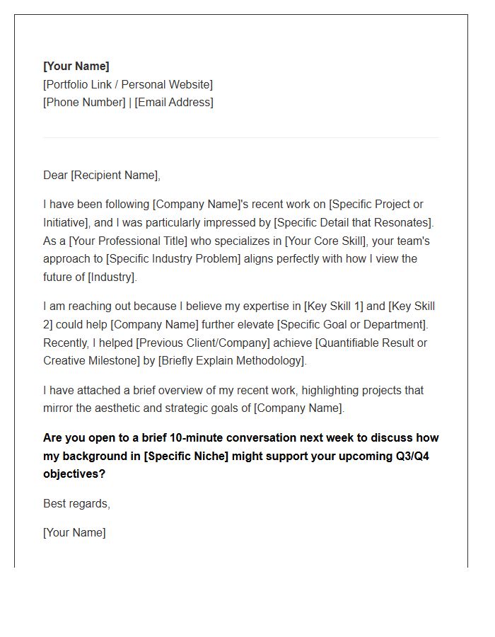 Creative Professional Cold Outreach Cover Letter Template