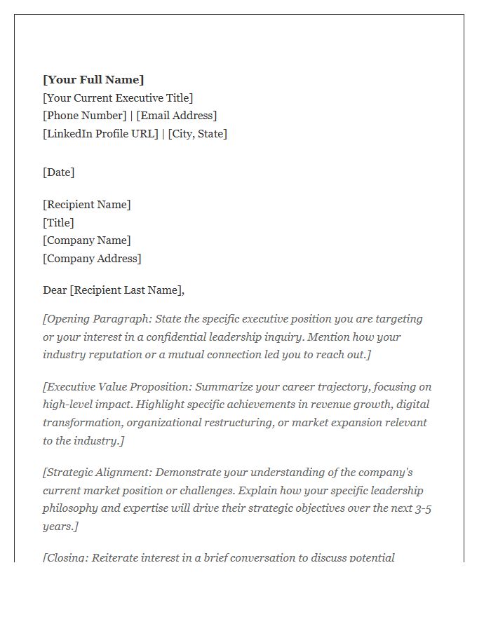 Executive Industry Contact Cover Letter Template
