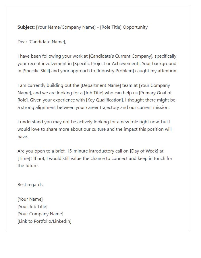 Passive Candidate Outreach Cover Letter Template