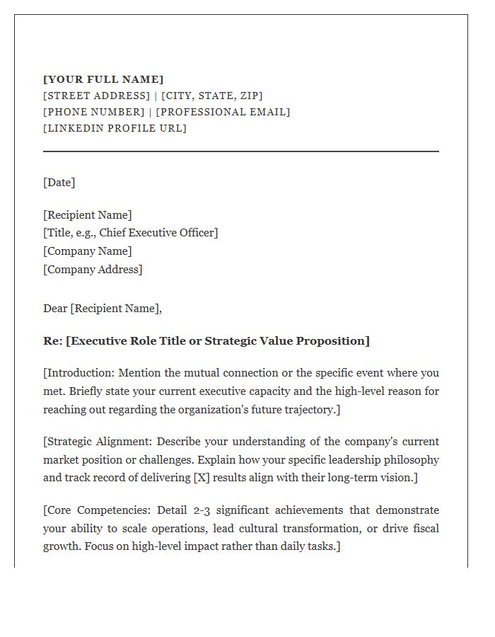 Senior Leadership Connection Cover Letter Template