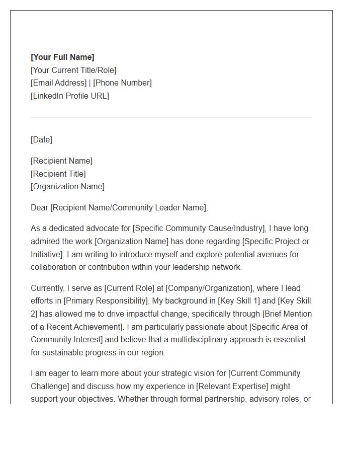 Community Leadership Networking Cover Letter Template