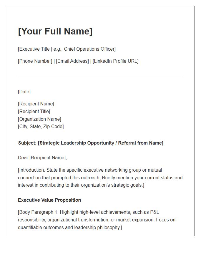 Executive Networking Group Cover Letter Template