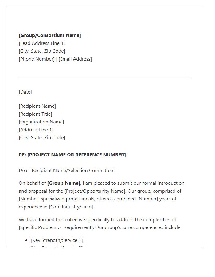 Professional Group Introduction Cover Letter Template
