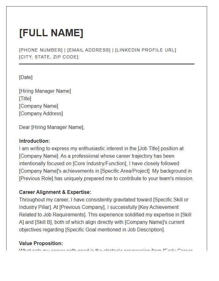 Aligned Career Path Cover Letter Template