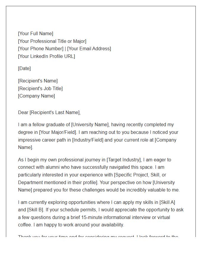 Alumni Networking Connection Cover Letter Template