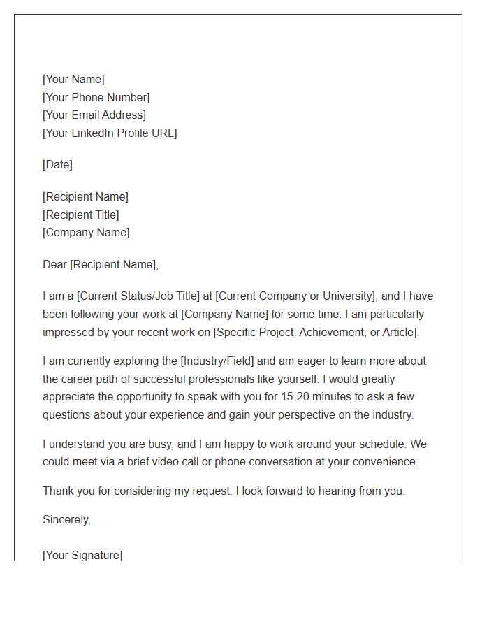 Informational Interview Request Cover Letter Template