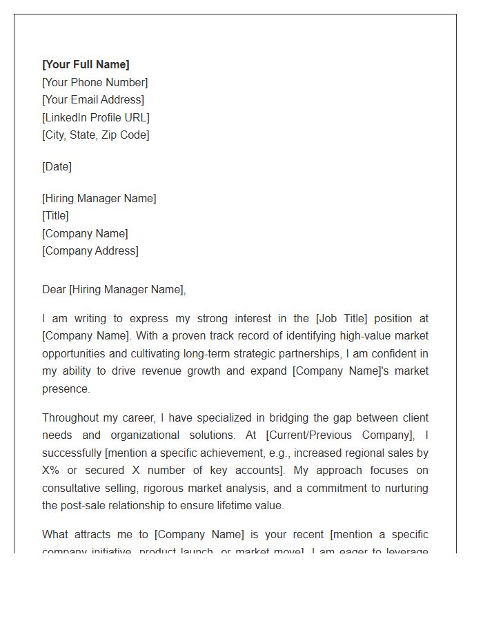 Business Development Client Partnership Cover Letter Template