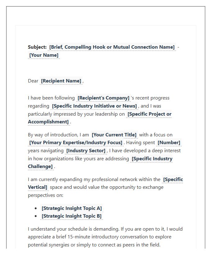Executive Networking Client Outreach Cover Letter Template
