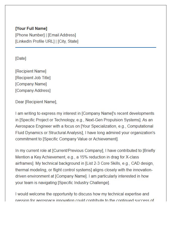 Aerospace Engineering Professional Networking Cover Letter Template