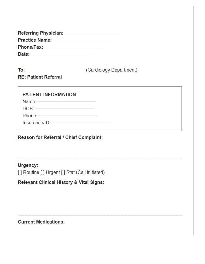 Cardiology Referral Cover Letter Template