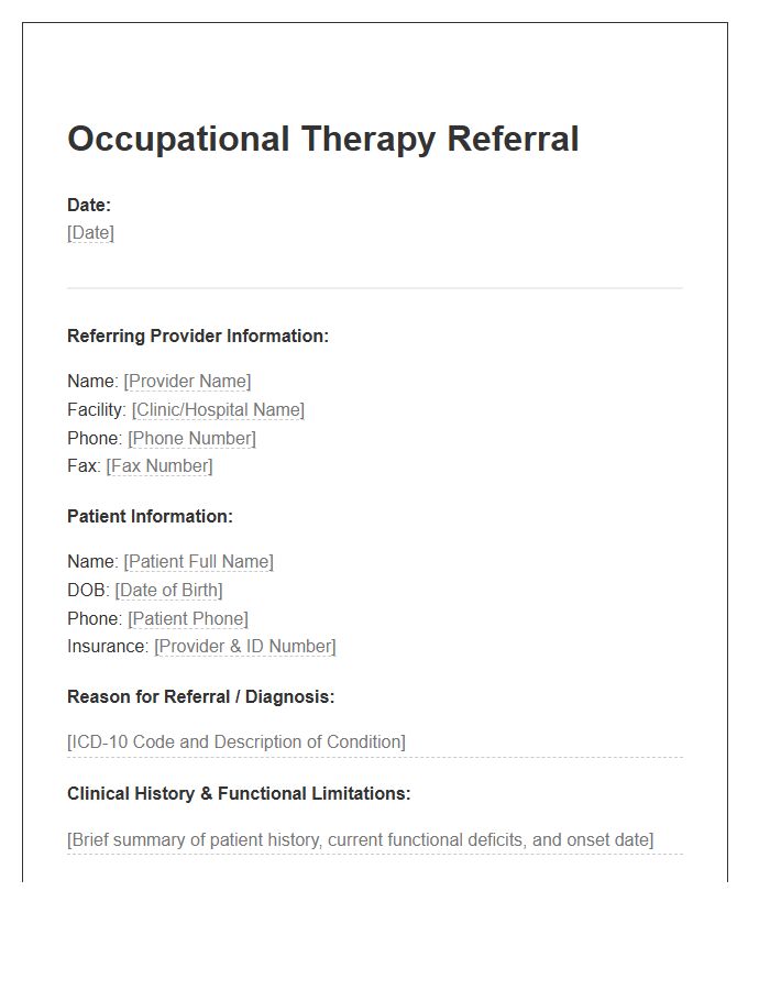 Occupational Therapy Referral Cover Letter Template
