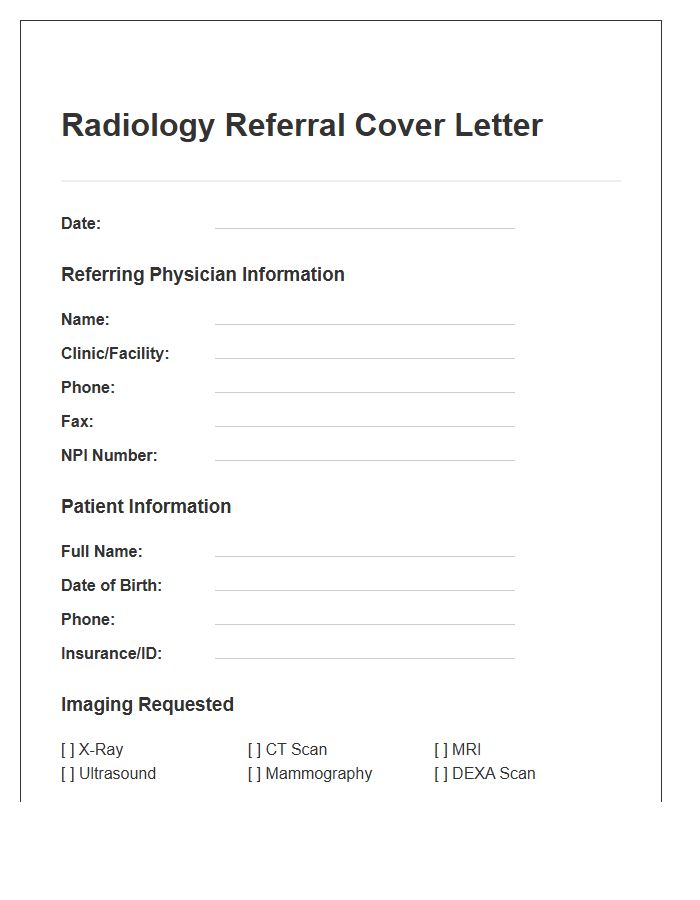 Radiology Services Referral Cover Letter Template