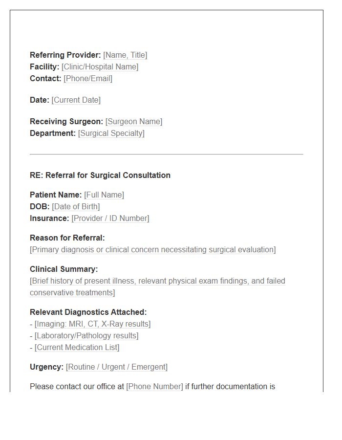 Surgical Referral Cover Letter Template