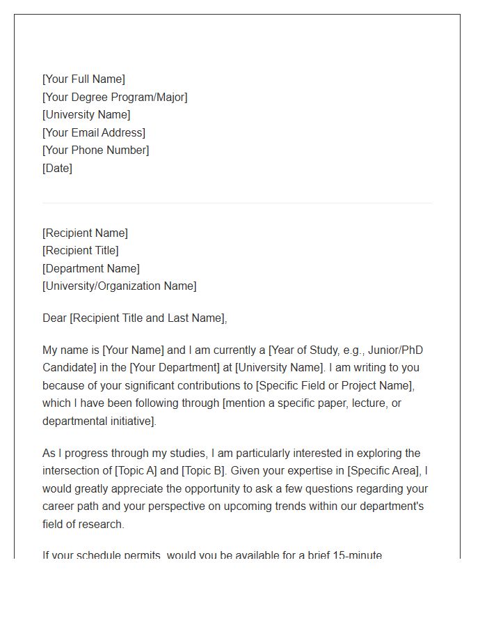 University Department Networking Introduction Cover Letter Template