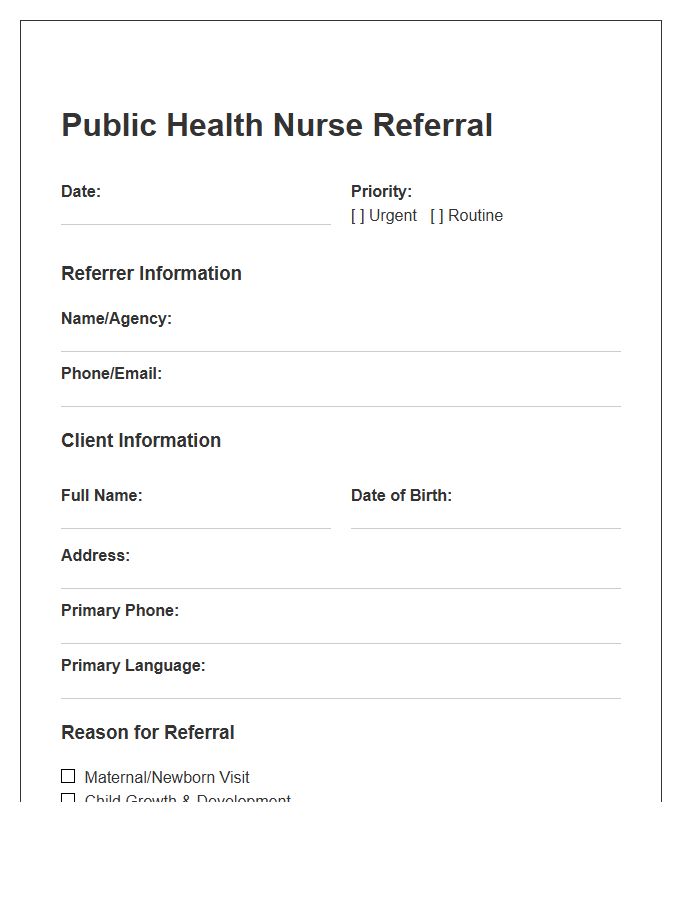 Public Health Nurse Referral Cover Letter Template