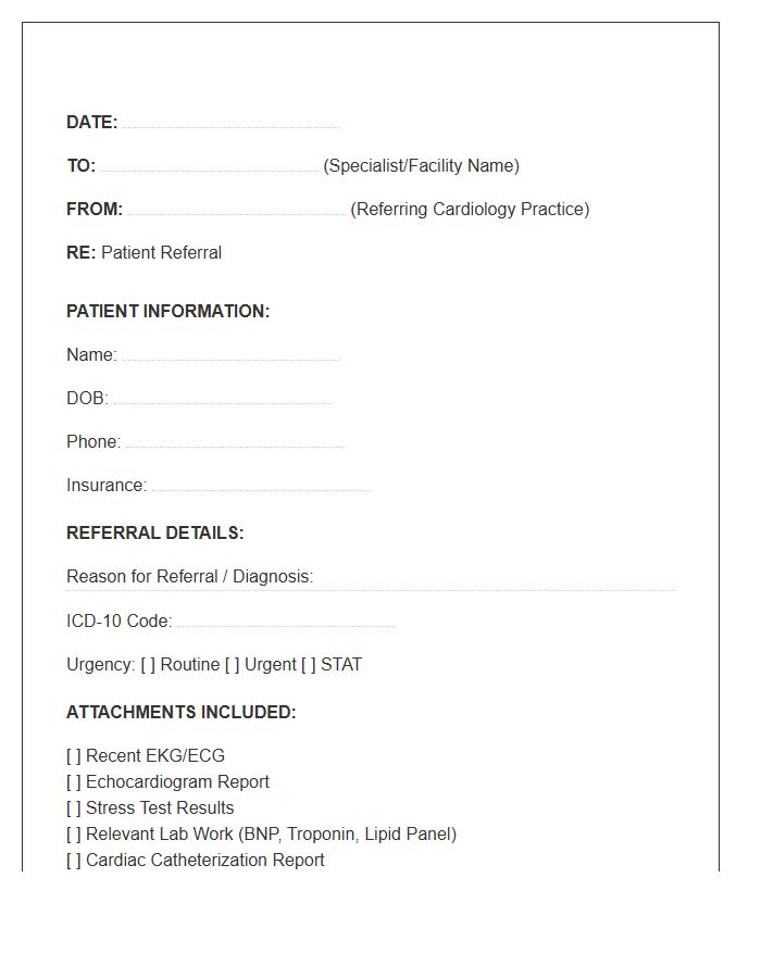Cardiology Medical Assistant Referral Cover Letter Template