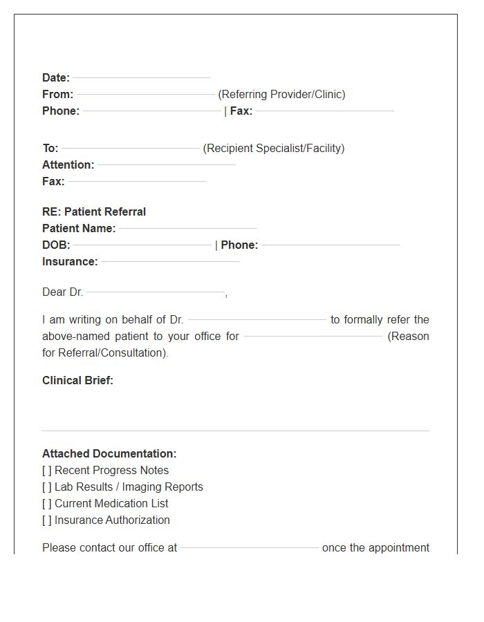 Clinical Medical Assistant Referral Cover Letter Template