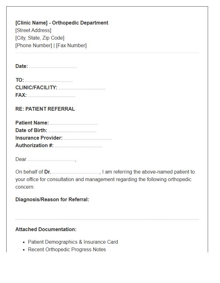 Orthopedic Medical Assistant Referral Cover Letter Template