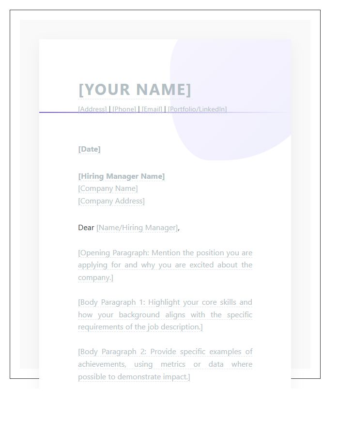 Abstract Vector Art Cover Letter Template Design