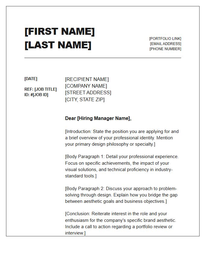 Minimalist Grid Based Graphic Design Cover Letter Template