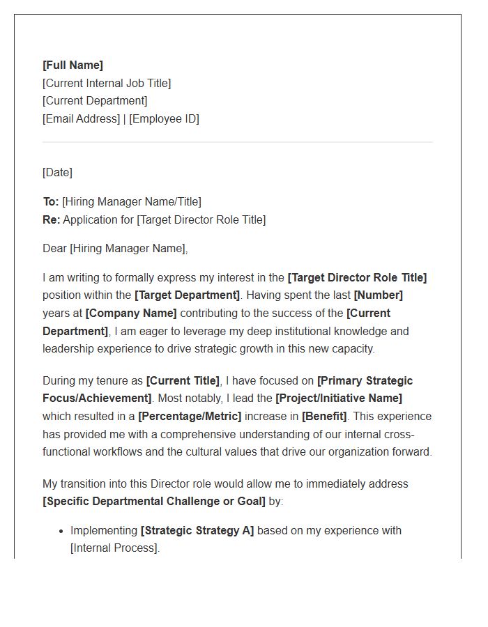 Director Level Internal Mobility Cover Letter Template