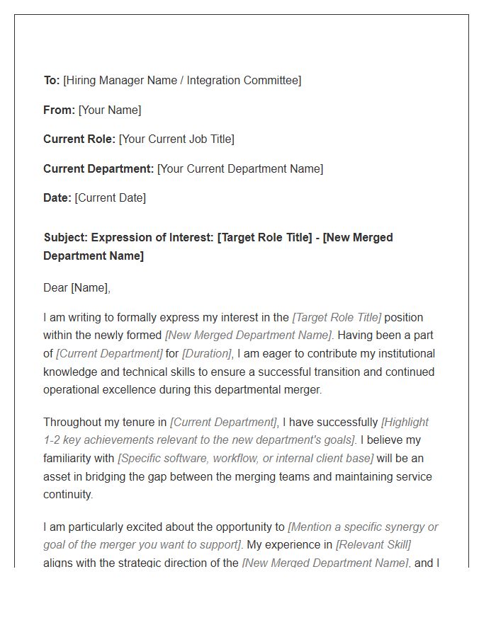 Internal Cover Letter Template For Merged Departments