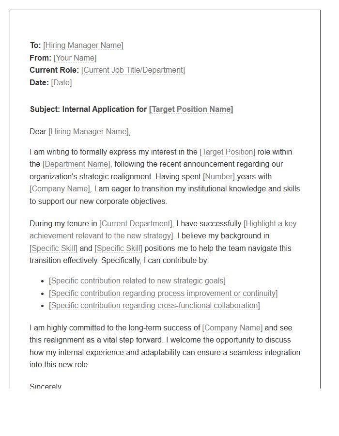 Strategic Realignment Internal Vacancy Cover Letter Template