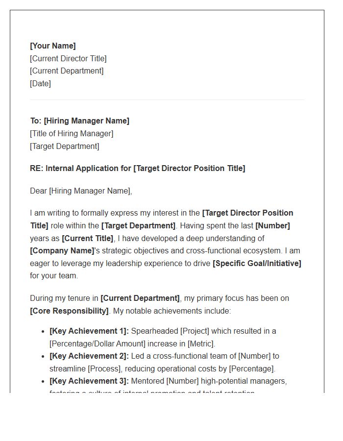 Director Level Internal Mobility Cover Letter Template
