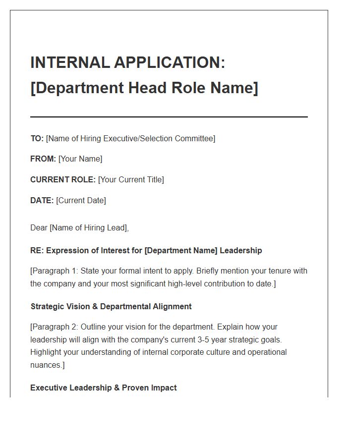 Executive Department Head Internal Cover Letter Template