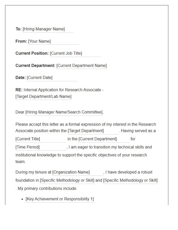 Internal Departmental Transfer Cover Letter Template Research Associate