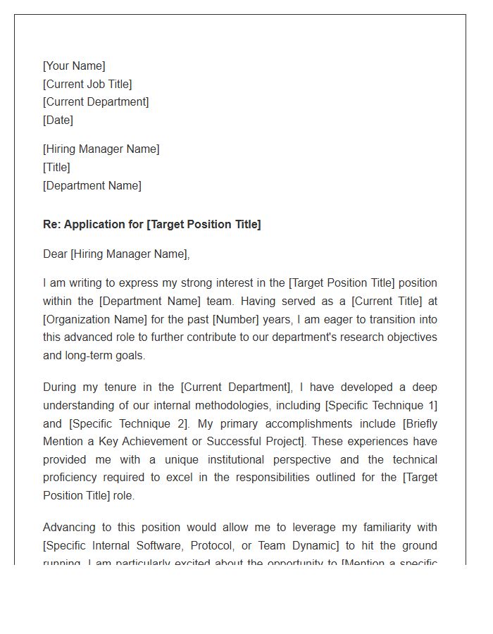 Research Associate Internal Career Advancement Cover Letter Template