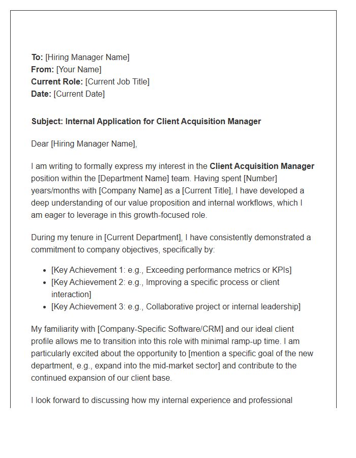 Client Acquisition Manager Internal Cover Letter Template