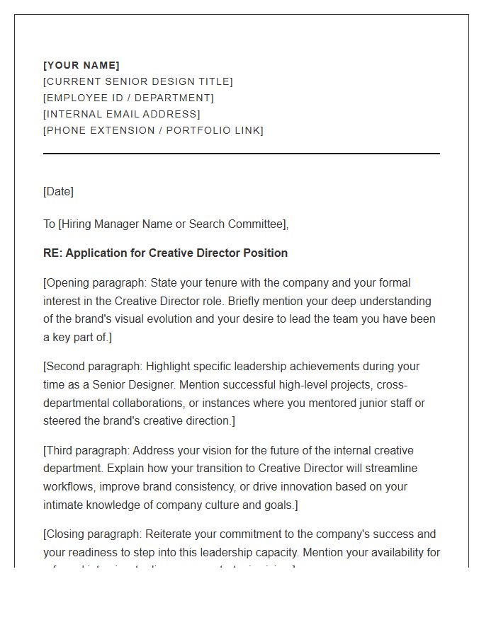 Internal Creative Director Cover Letter Template for Senior Designers