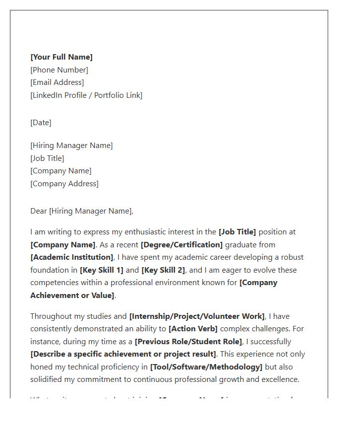 Professional Career Evolution Entry Level Cover Letter Template