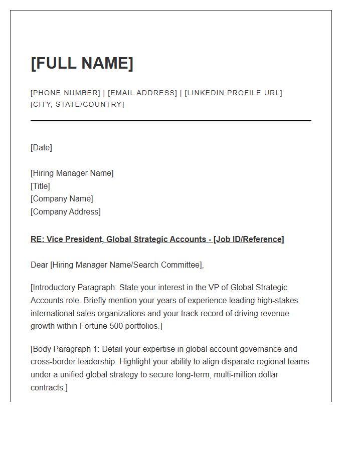 Global Strategic Accounts Vice President Cover Letter Template