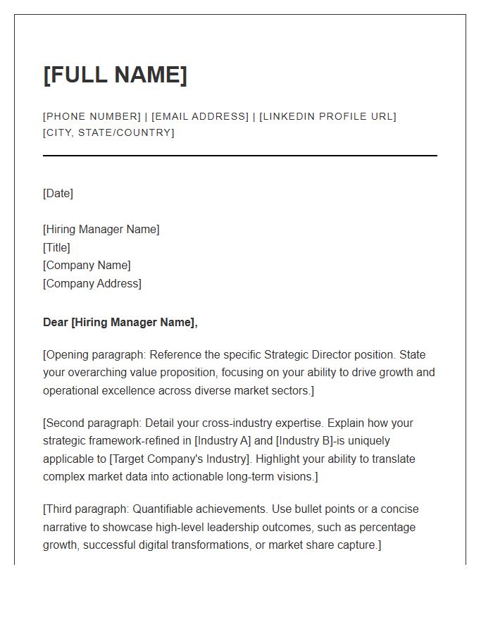 Strategic Director Cross Industry Cover Letter Template