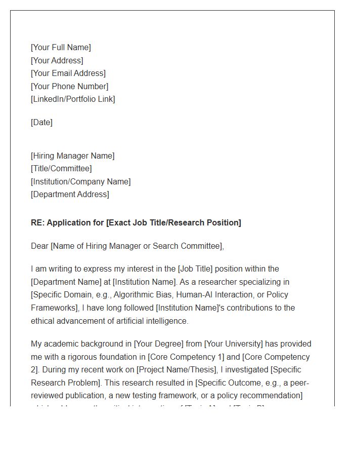 AI Ethics Research Cover Letter Template