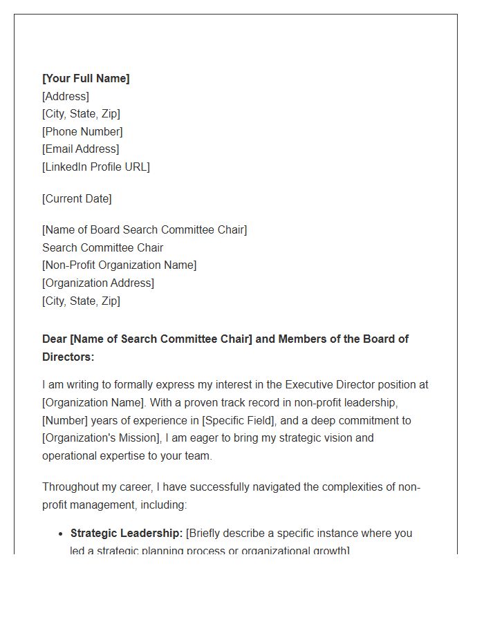 Non Profit Executive Director Cover Letter Template For Board Review