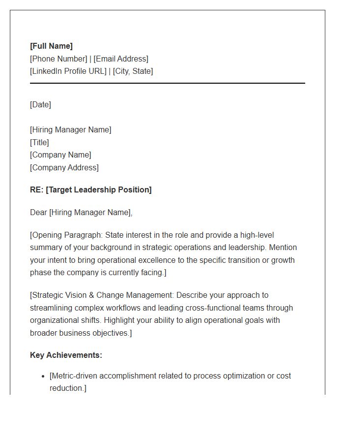 Strategic Operations Leadership Transition Cover Letter Template