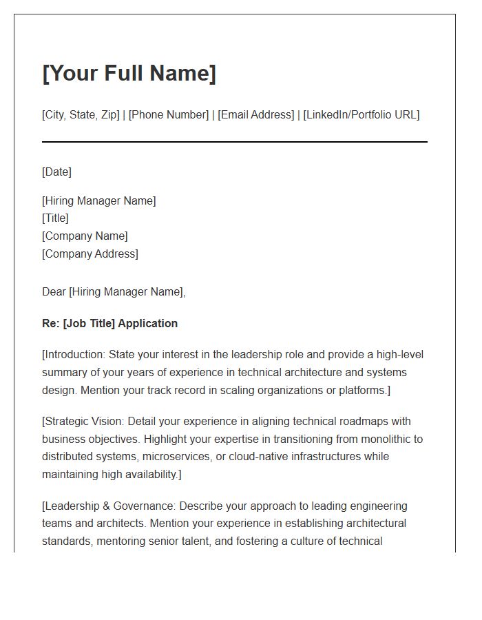 Scalable Architecture Leadership Cover Letter Template
