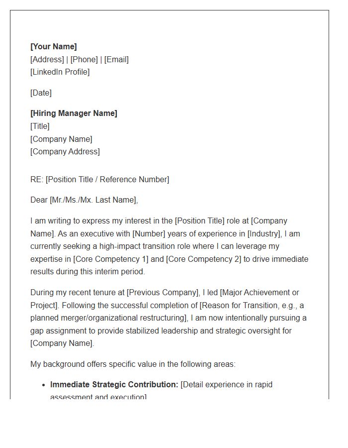 Executive Transition Gap Cover Letter Template