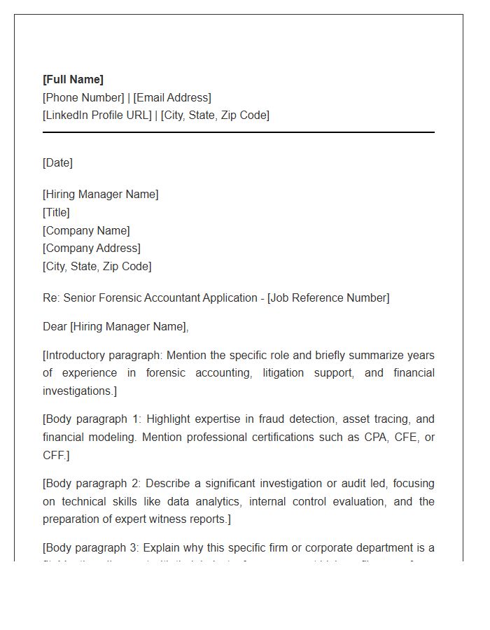 Senior Forensic Accountant Cover Letter Template