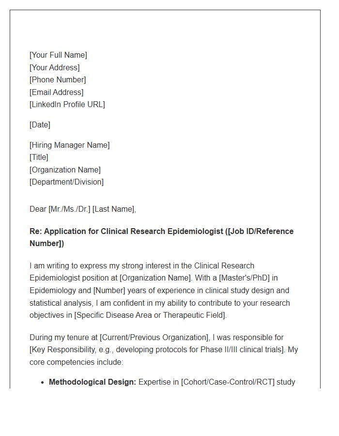 Clinical Research Epidemiologist Cover Letter Template